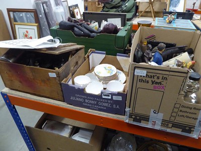 Lot 5408 - 3 boxes containing pewterware and Royal Vale...