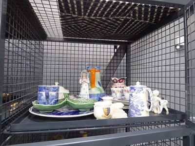 Lot 5410 - Cage containing crested ware, ornamental...