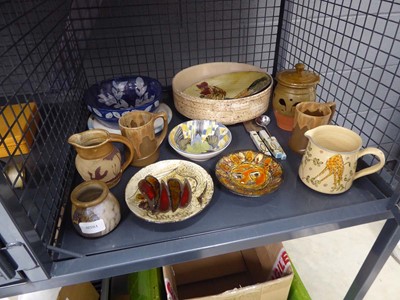 Lot 5412 - Cage containing studio pottery, to include...