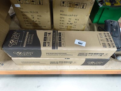 Lot 4657 - Two box Golden Select Herringbone laminate...