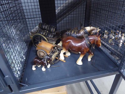 Lot 5441 - Cage containing dray horses and carts