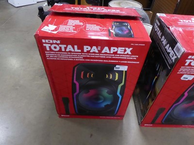 Lot 2637 - Ion total PA apex battery powered PA speaker...