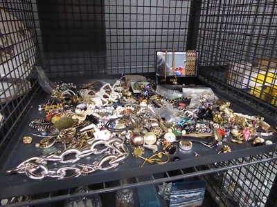 Lot 5448 - Cage containing costume jewellery