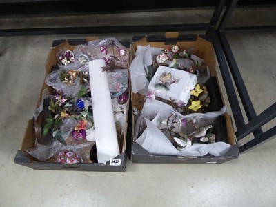 Lot 5427 - 2 boxes containing ornamental bird and flower...