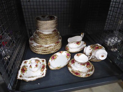 Lot 5451 - Cage containing Old Country Rose pattern crockery