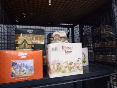 Lot 5459 - Cage containing Lilliput Lane cottages