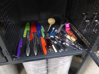 Lot 5463 - Cage containing modern cutlery and carving knives