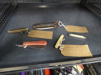 Lot 5464 - Cage containing 5 pen knives
