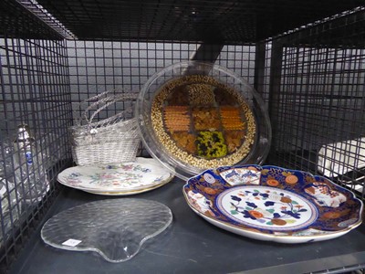 Lot 5470 - Cage containing modern Imari style dish,...
