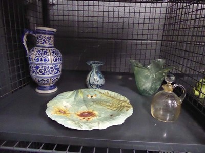 Lot 5475 - Cage containing stone ware vase plus Spode...