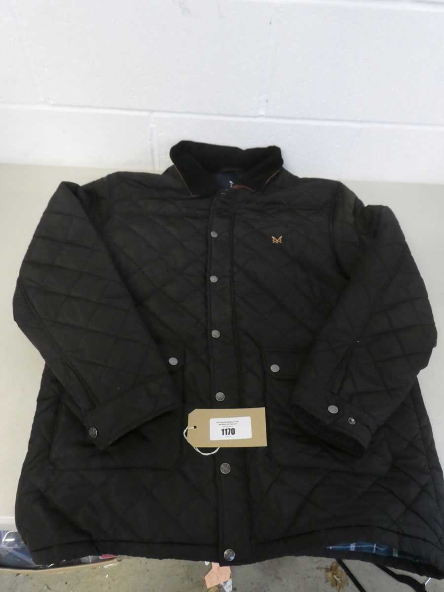 Lot A men's quilted coat by Crew Clothing in black...