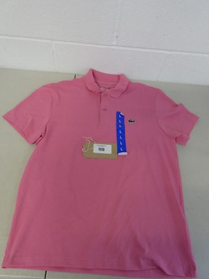 Lot A men's Lacoste polo shirt in pink ( size L).