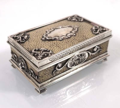 Lot 101 - A 19th century shagreen and white metal...