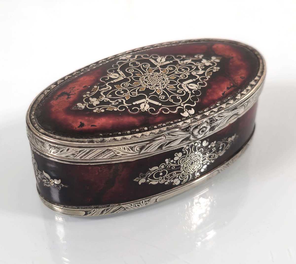 Lot 102 - A 19th century tortoiseshell and white metal...