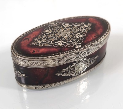 Lot 102 - A 19th century tortoiseshell and white metal...