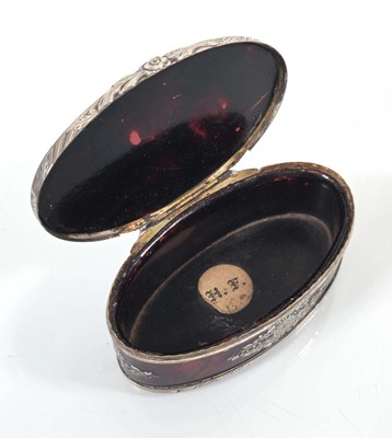 Lot 102 - A 19th century tortoiseshell and white metal...