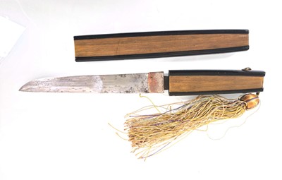 Lot 111 - A Japanese 'Fan' tanto knife, the handle and...