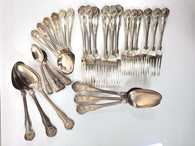 Lot 210 - A Victorian silver part set of flatware,...