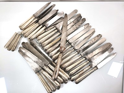 Lot 214 - A group of thirty-eight silver mounted knives...