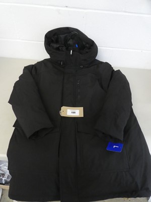 Lot A hooded DKNY coat in black ( size L).