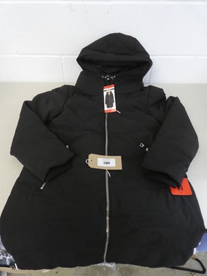Lot A women's hooded DKNY coat in black (size M).