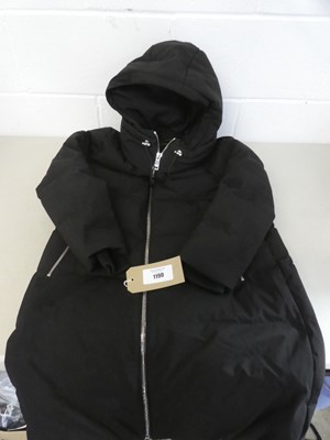 Lot A women's hooded DKNY coat in black (size M).