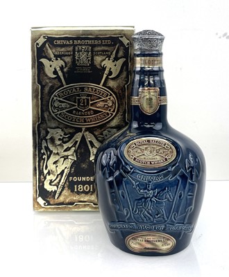Lot 3 - A Sapphire Blue Decanter of Royal Salute 21...