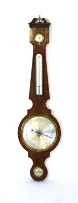 Lot 22 - A 19th century banjo barometer and thermometer...
