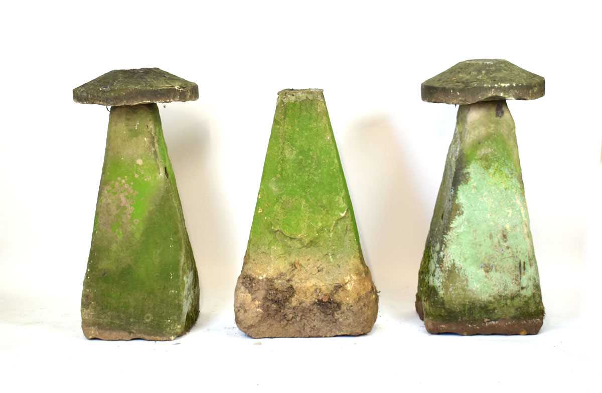 Lot 29 - A pair of staddle stones together with a third...