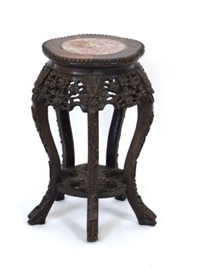 Lot 37 - A Chinese Export padouk and rouge marble...