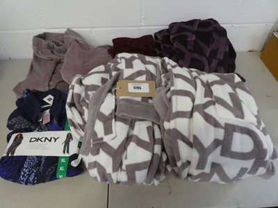 Lot A bag containing x3 women's plush robes and a...