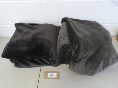 Lot A bag containing x2 brown throws by Mon Chateau.