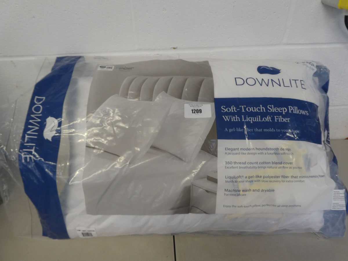 Lot A pair of Downlite soft touch sleep pillows.
