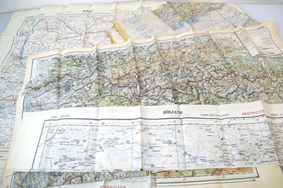 Lot 130 - A group of five Cold War Era silk maps...
