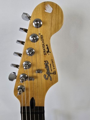 Lot A Korean black Fender Squier Stratocaster...