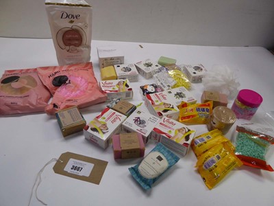 Lot Hard wax beads, bath salts, soaps, sponges etc