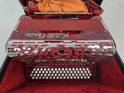 Lot A Fratelli Crosio button accordion with red...