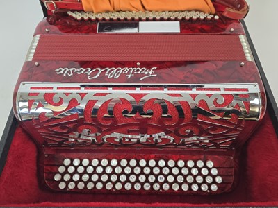 Lot A Fratelli Crosio button accordion with red...