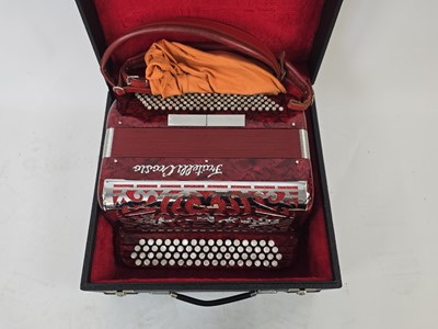 Lot A Fratelli Crosio button accordion with red...