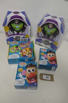 Lot 1296 - 3 boxed Buzz Lightyear figures with lights and...