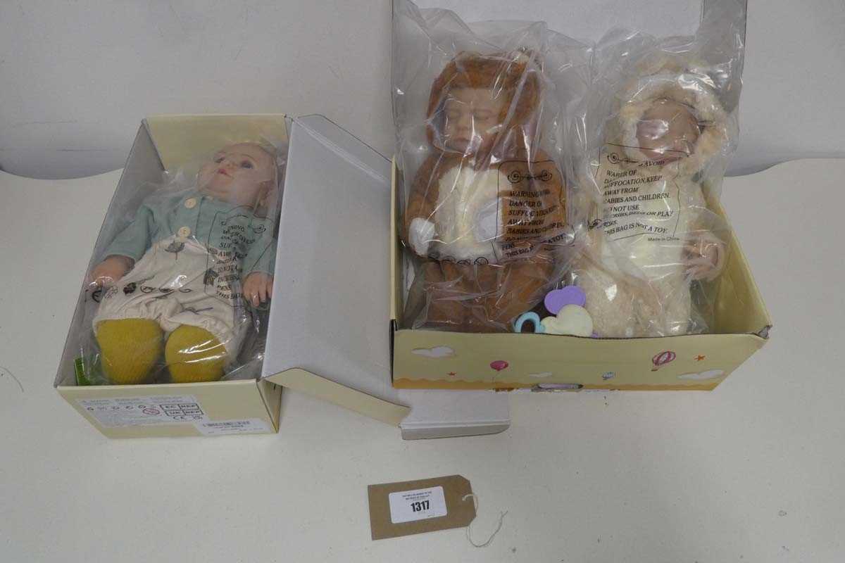 Lot 1317 - Single Reborn baby doll with accessories and...