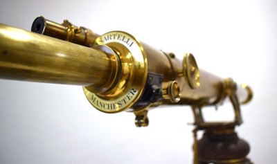 Lot 114 - A 19th century lacquered brass refracting...