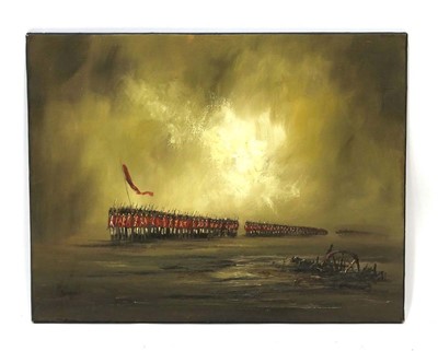 Lot 27 - John Bampfield (b.1947), Redcoats marching...
