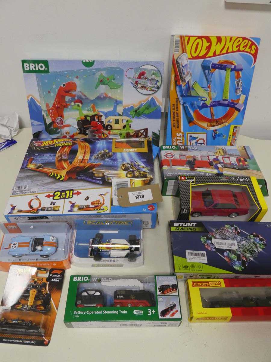 Lot 1328 - Selection of cars and trains incl. Brio World...