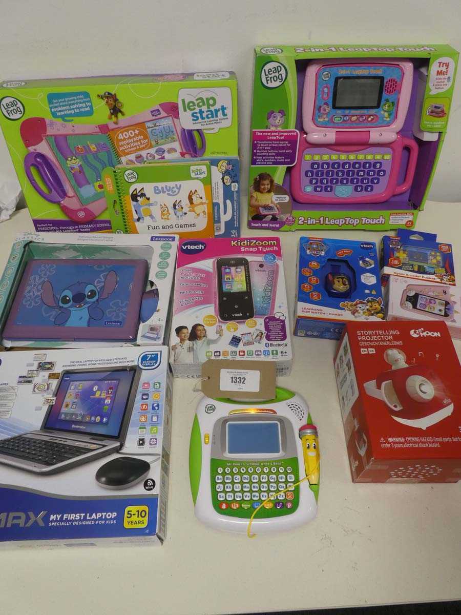 Lot 1332 - Selection of interactive toys incl. LeapFrog...
