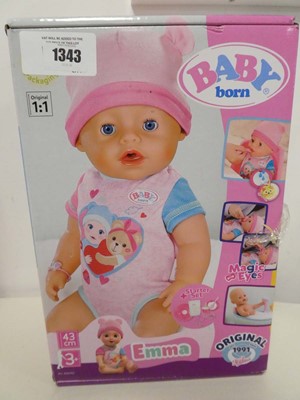 Lot 1343 - Boxed BABY born Emma with starter set