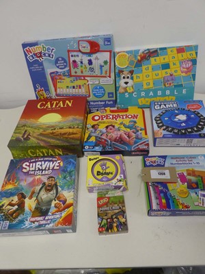 Lot 1368 - Selection board games incl. Number Blocks Clip...