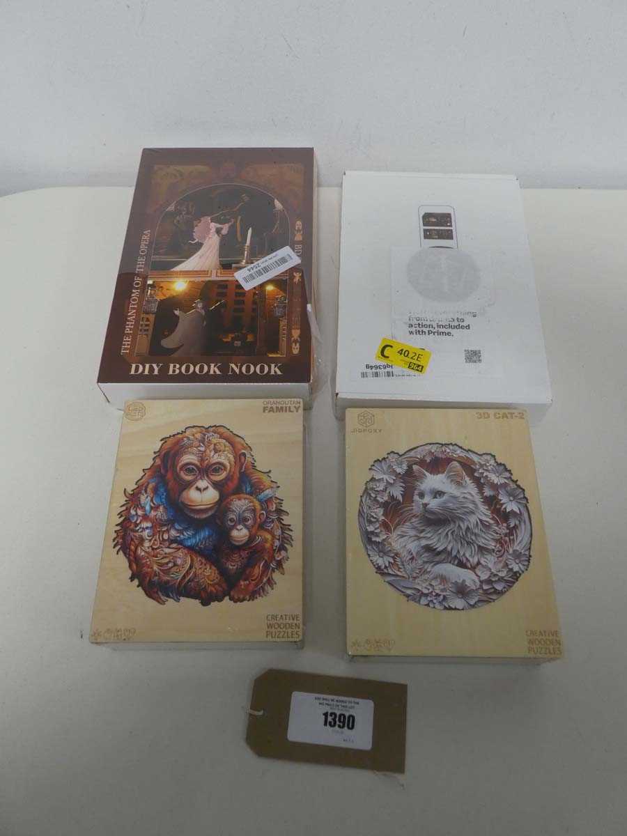 Lot 1390 - 2 DIY book nooks and 2 wooden puzzles