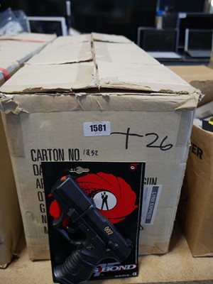 Lot 1581 - Box containing 50 packaged 007 James Bond toy...