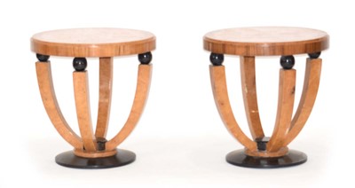 Lot 16 - A pair of Art Deco style quarter-sawn walnut...